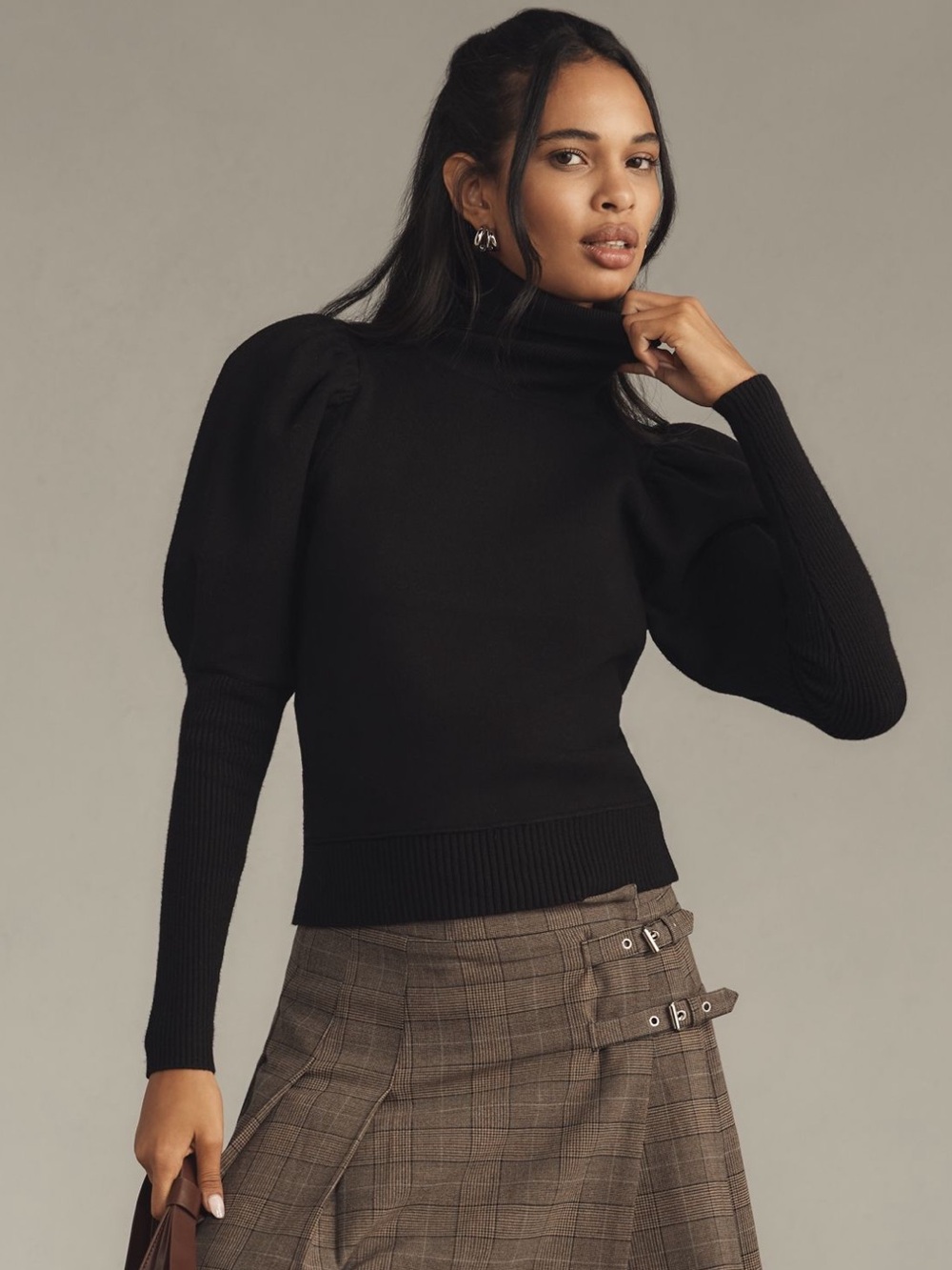 Aurora Puff Sleeve Turtleneck Sweater by Maeve
